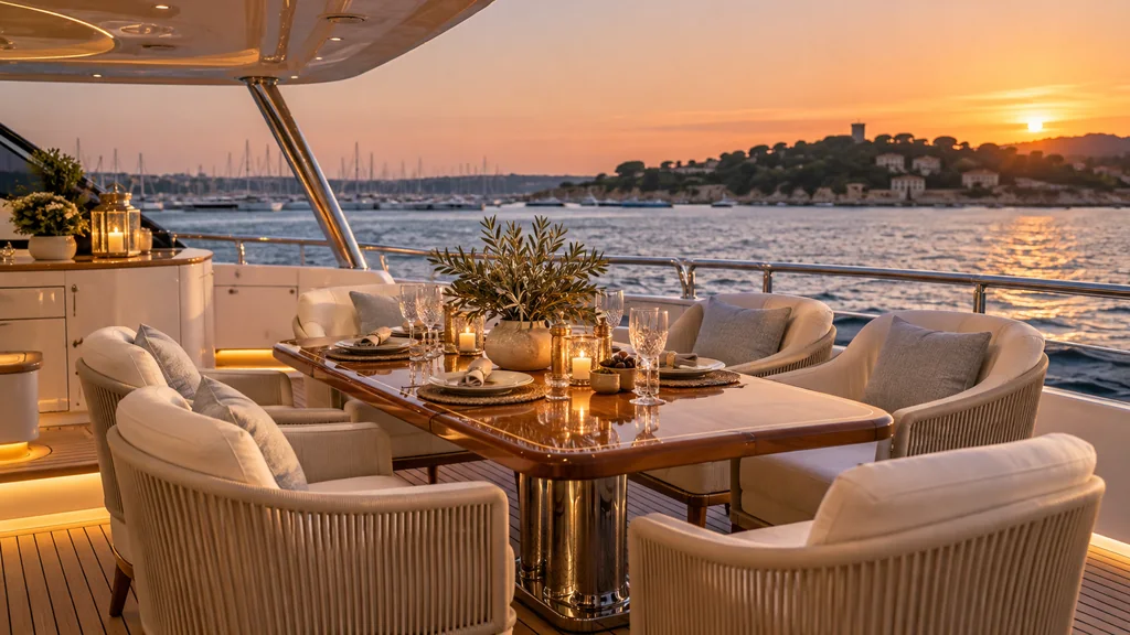 Yacht privé et vie à bord à Antibes