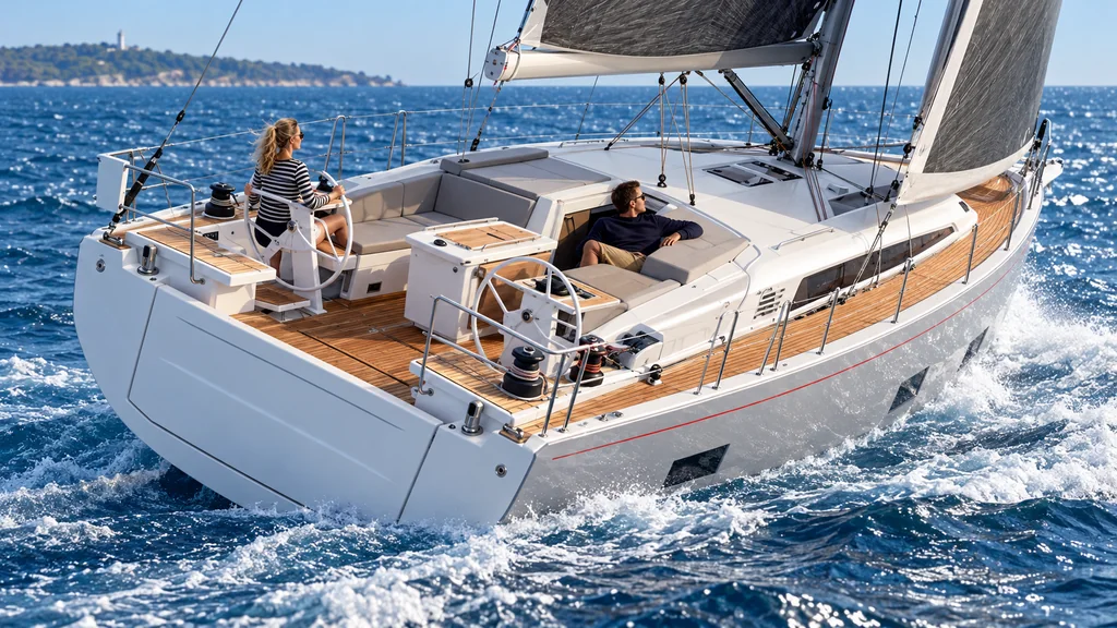 Beneteau Oceanis 46.1 dans une composition au large d’Antibes