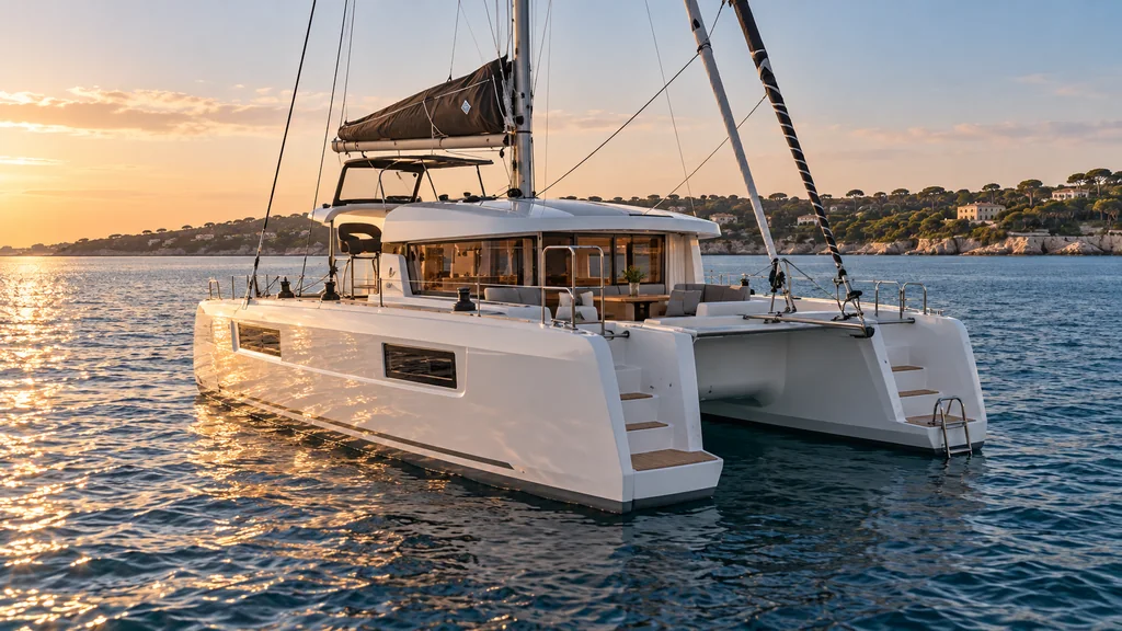 Lagoon 40 sur la Méditerranée près d’Antibes, du modèle