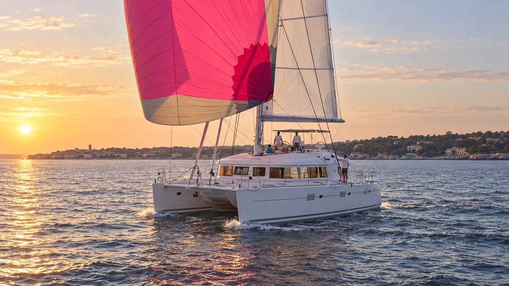 Lagoon 620 sur la Méditerranée près d’Antibes, du modèle