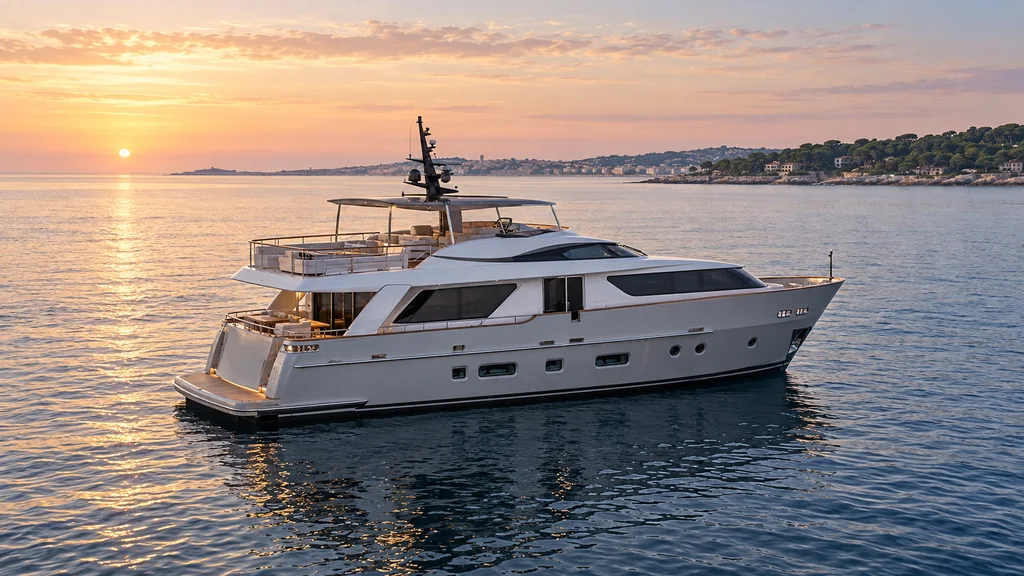 Sanlorenzo SD92 sur la Méditerranée près d’Antibes, du modèle