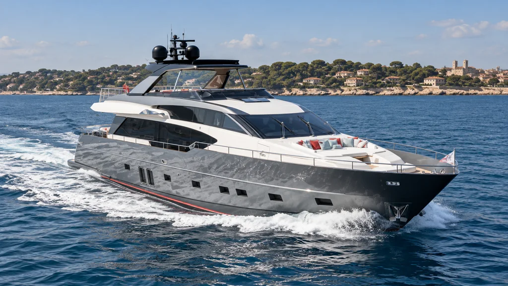 Sanlorenzo SL86 sur la Méditerranée près d’Antibes, du modèle