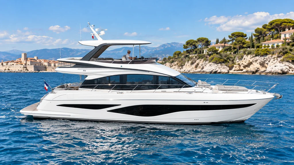 Espaces et silhouette d’un yacht pour Antibes